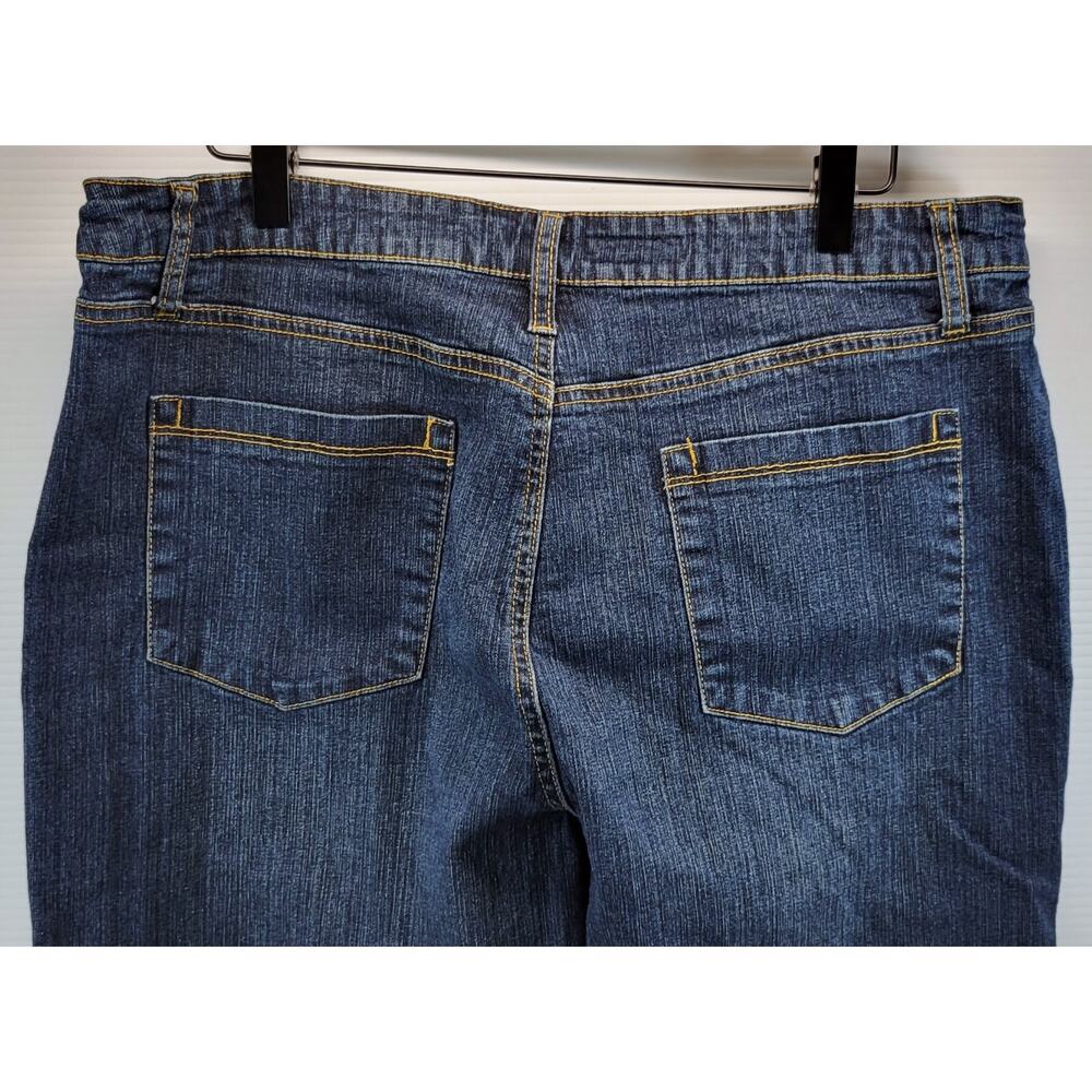 L) Daihong Women Capri Cuffed Denim Jeans Size 16 - Picture 5 of 10